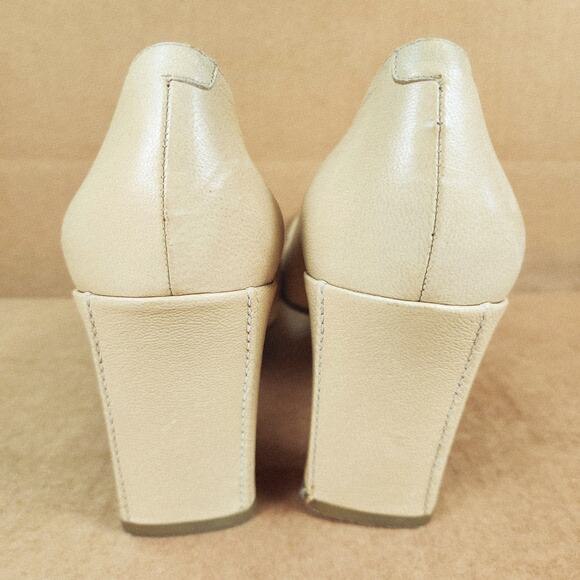 Via Spigia Square Toe Loafer Med Block Heel Butter Yellow Leather Women’s SZ 8 - Picture 4 of 13